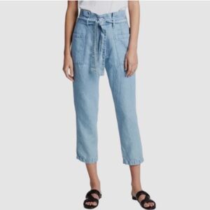 Amo Paper Bag Linen Blend Utility Pants Size 28